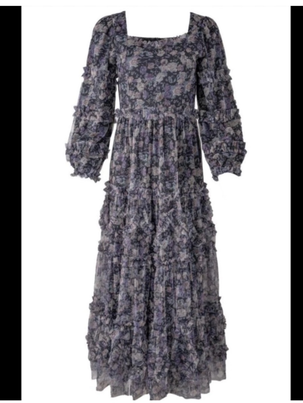 Ivy City Co Catherine Midi Maxi Dress Ruffle Floral Long Sleeve Modest - Picture 2 of 9